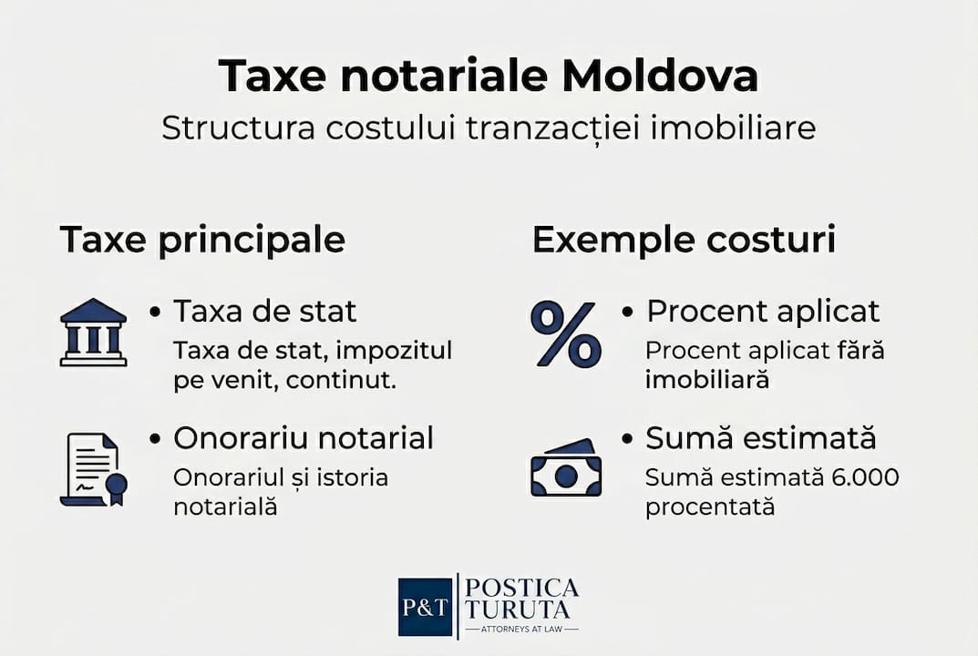 Infografic: cum sunt structurate taxele notariale în Republica Moldova
