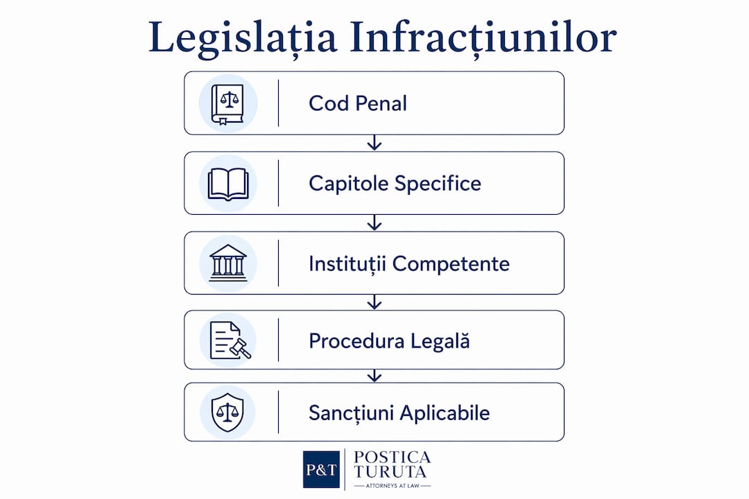 Diagramă explicativă a etapelor legislative în investigarea și sancționarea infracțiunilor economice