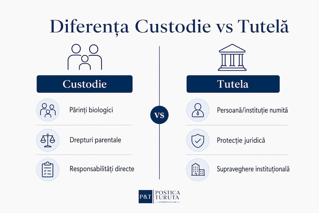 Infografic: diferențele dintre custodie și tutelă