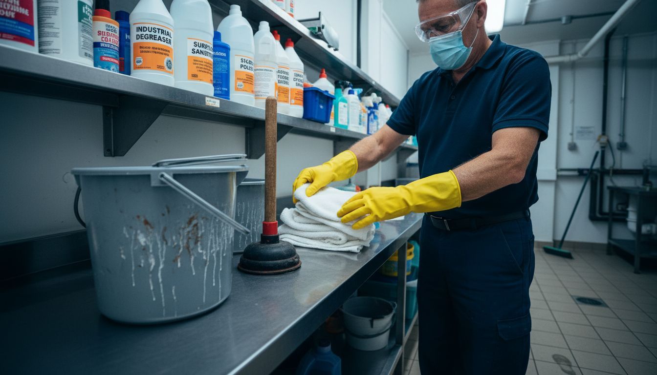 Safety gear and tools for drain cleaning