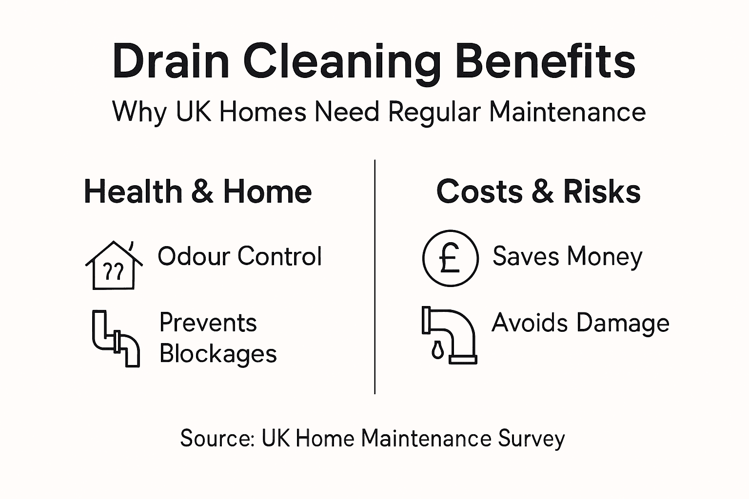 Infographic summarising key drain cleaning benefits