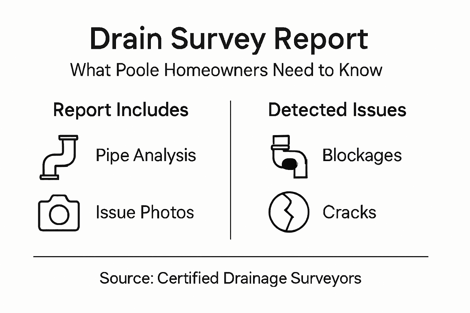 Infographic summarising drain survey report components