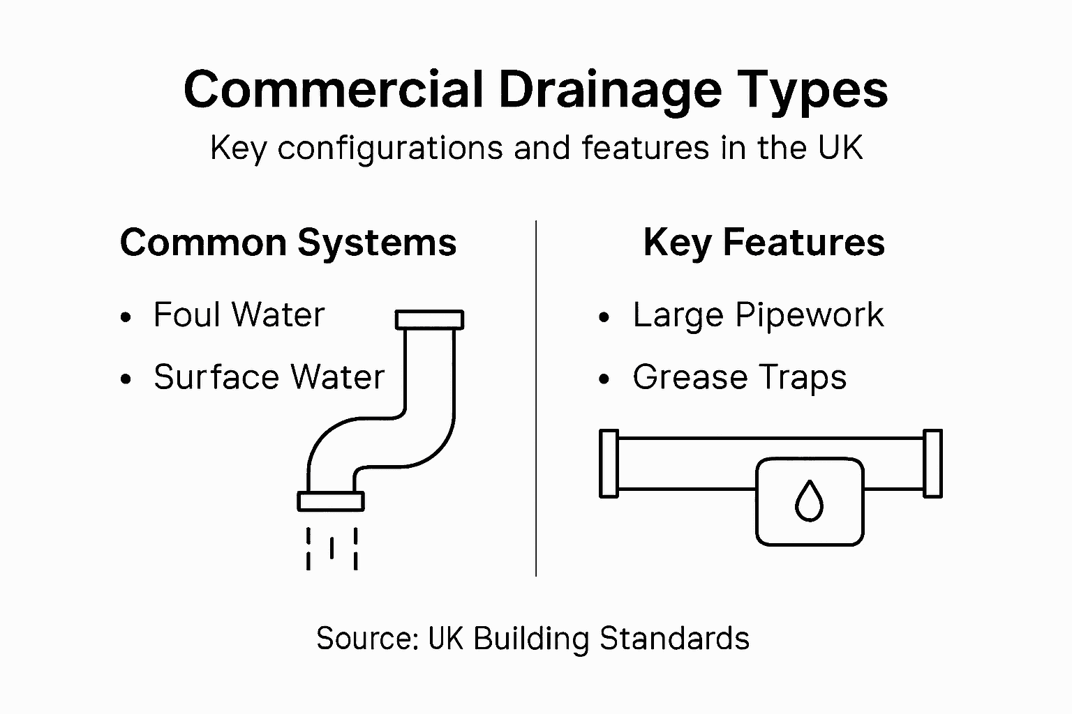 Infographic of drainage types and system features