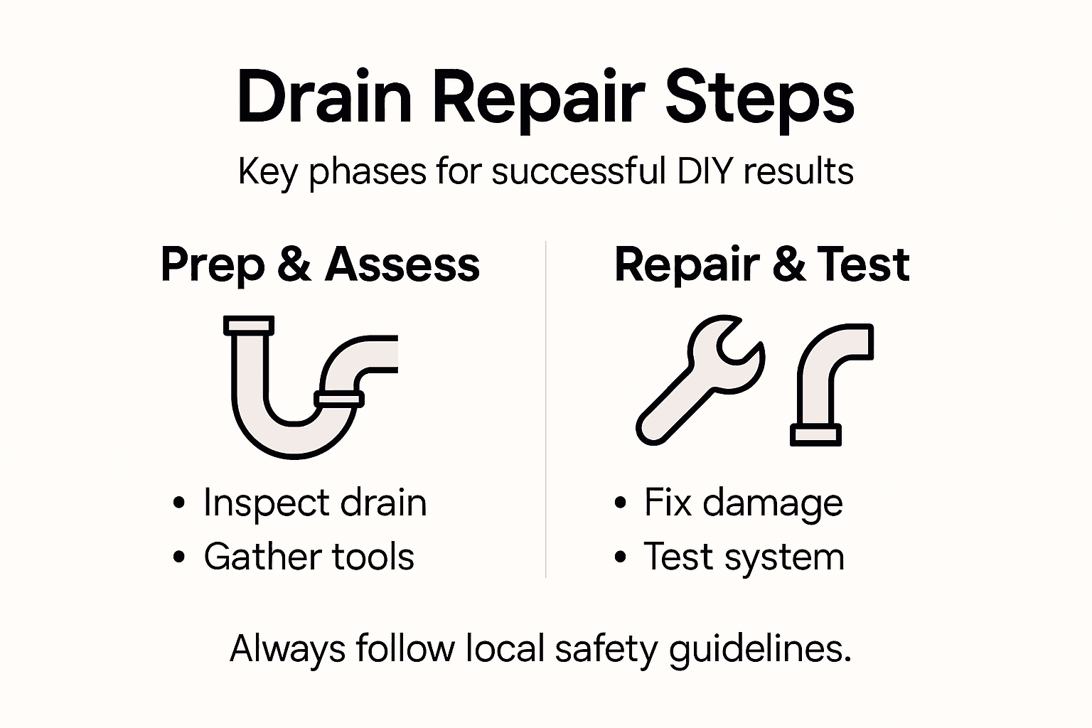 Infographic visualizing drain repair process