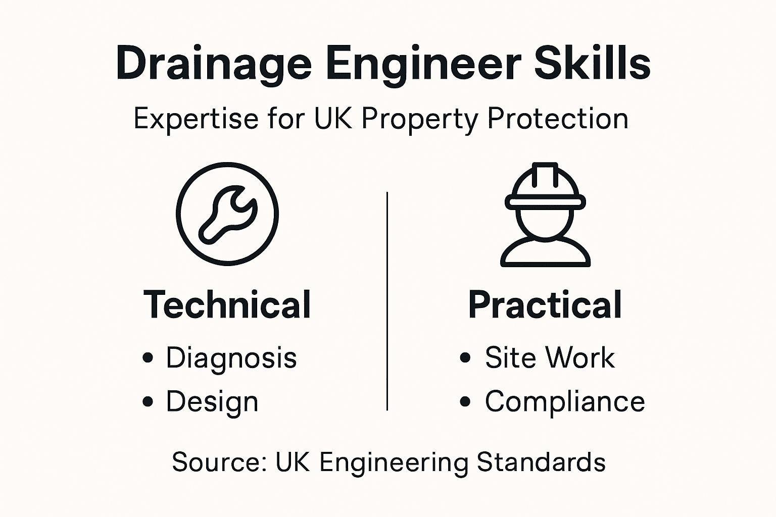 Infographic of core drainage engineer skills