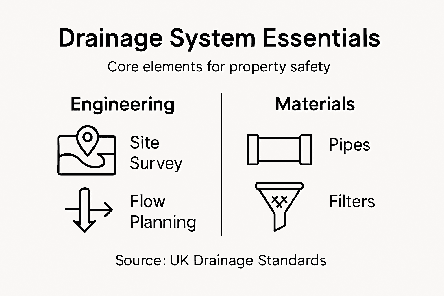 Infographic showing drainage installation essentials