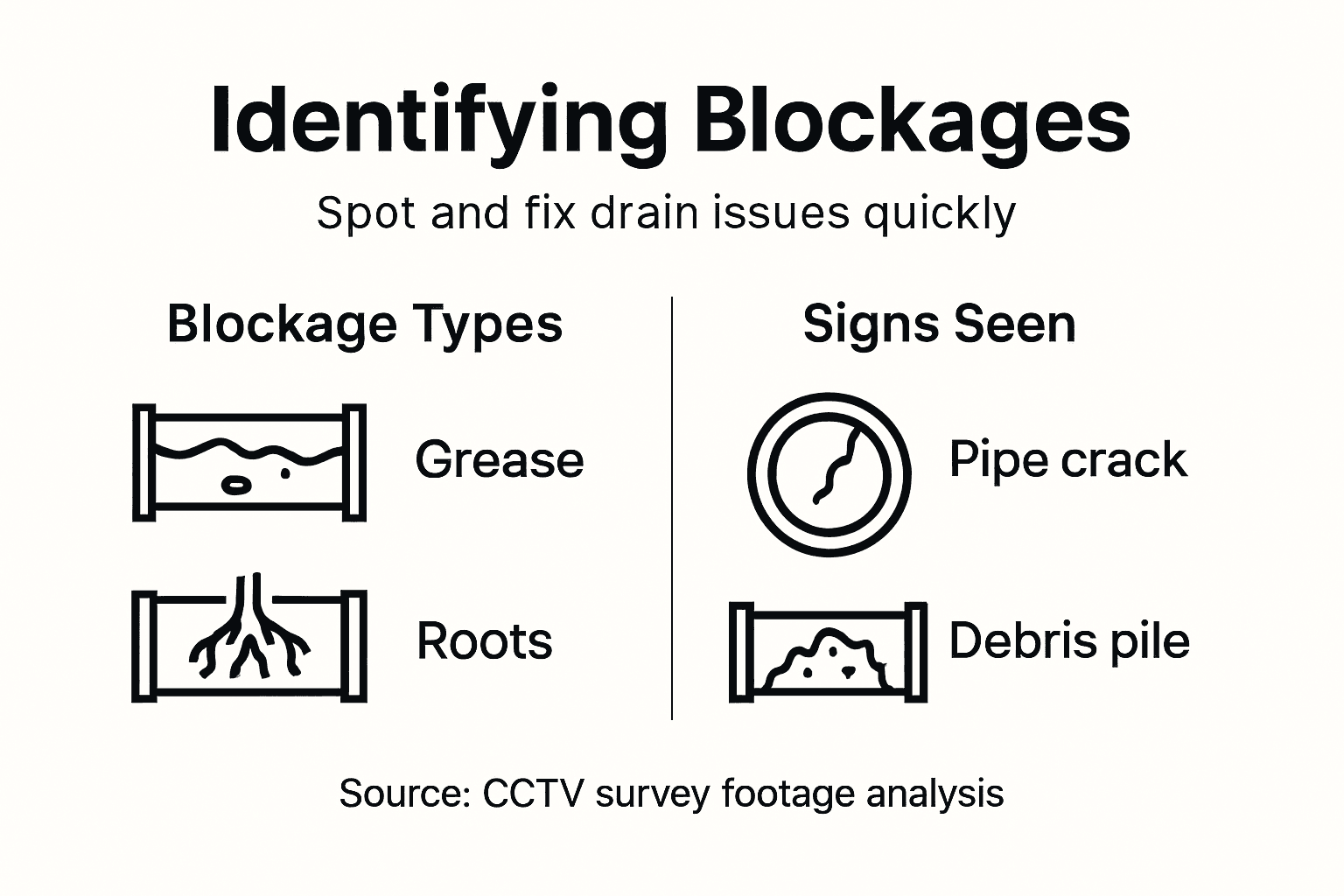 Infographic of drain blockages and visual signs