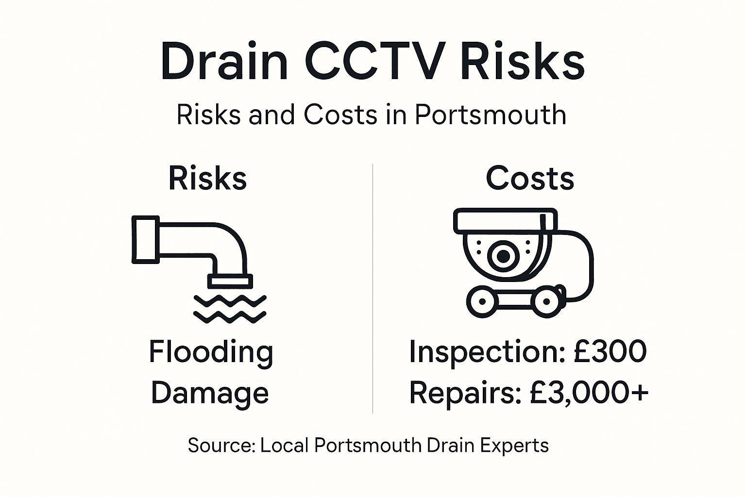 Infographic showing drain inspection risks and costs