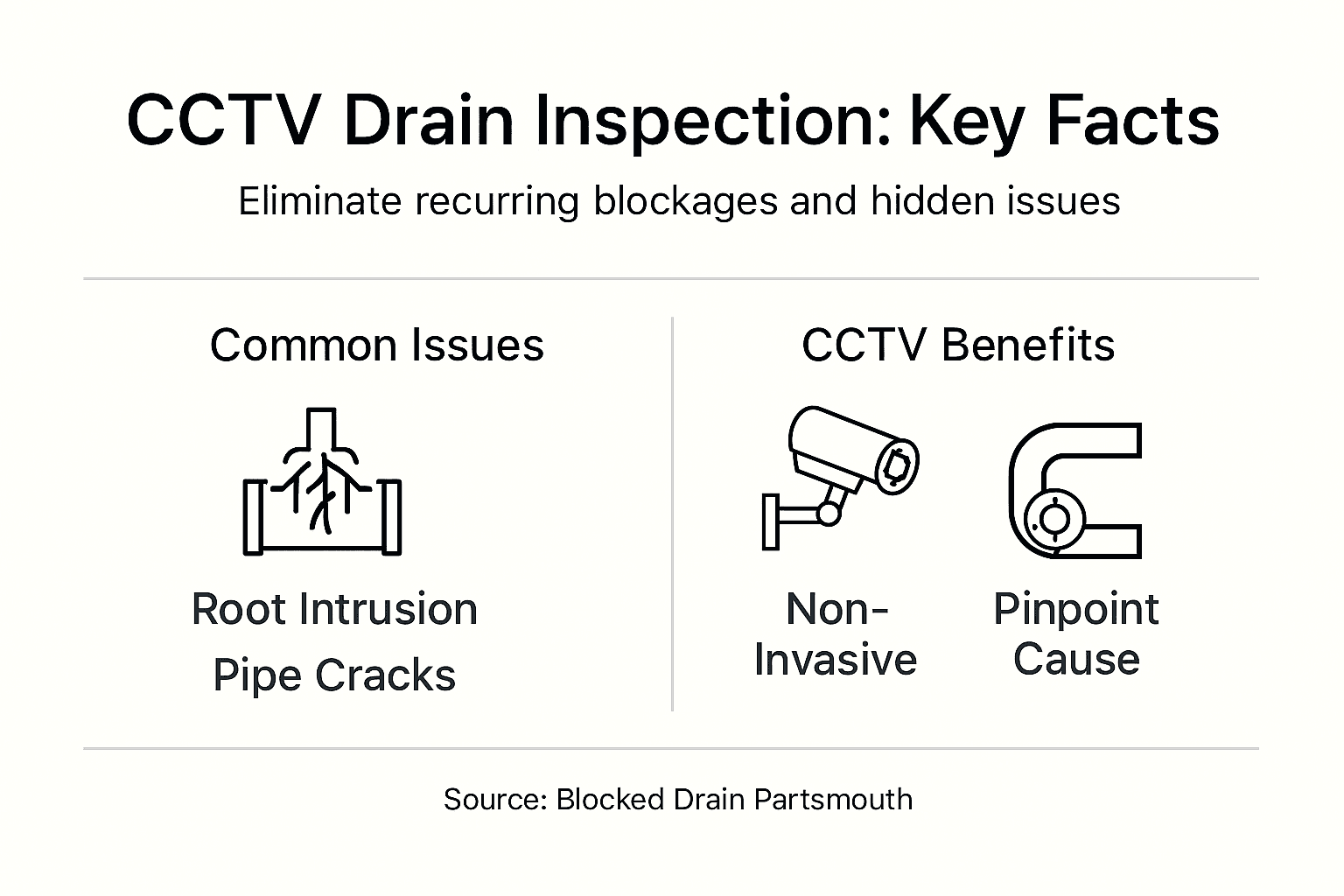 Infographic about CCTV inspection benefits and issues