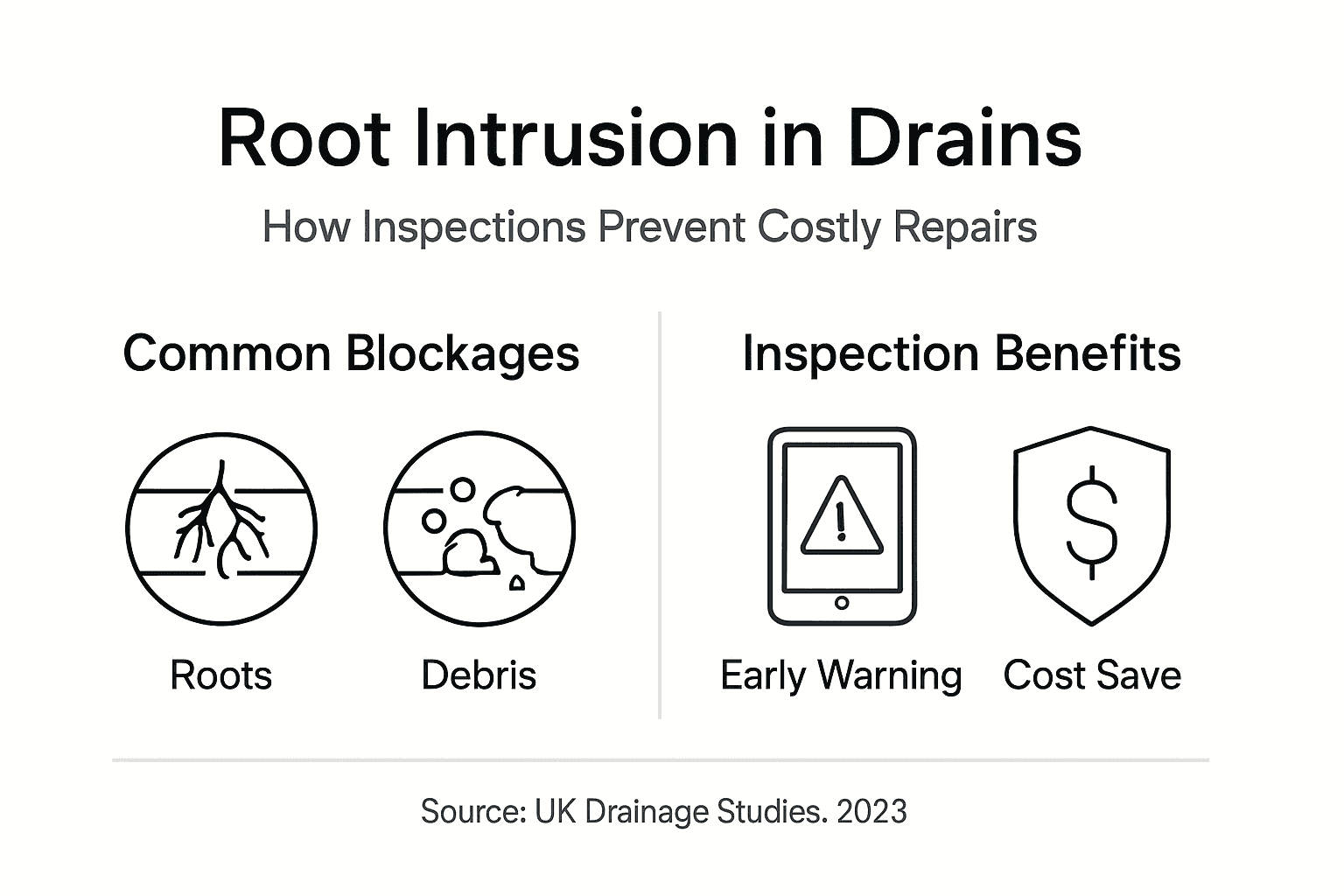 Infographic shows root intrusion impact and inspection benefits
