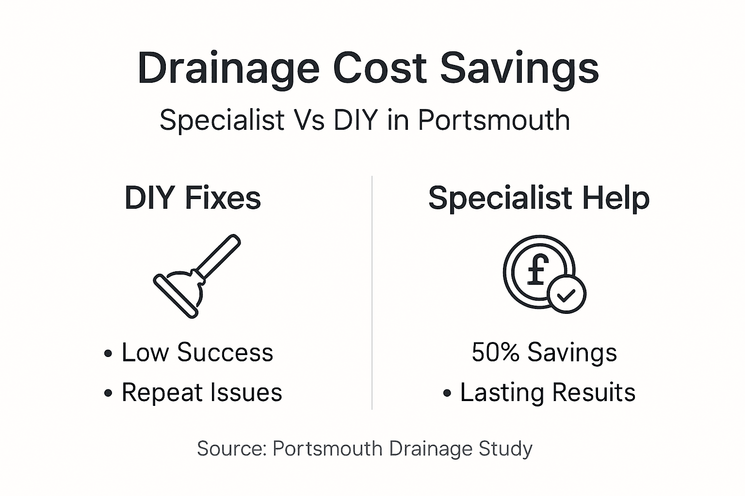 Infographic comparing drainage savings in Portsmouth