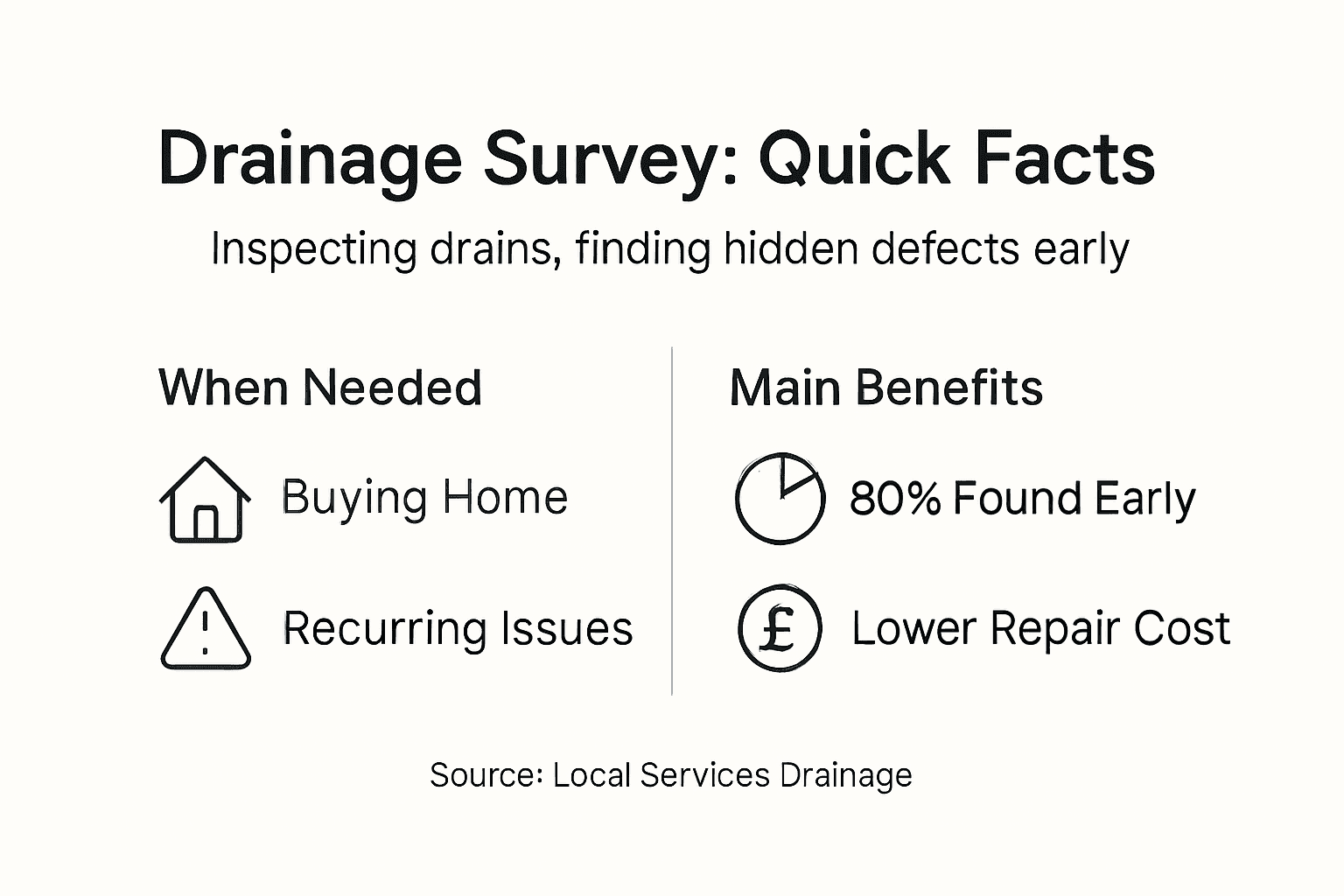 Infographic showing when and why drainage surveys matter
