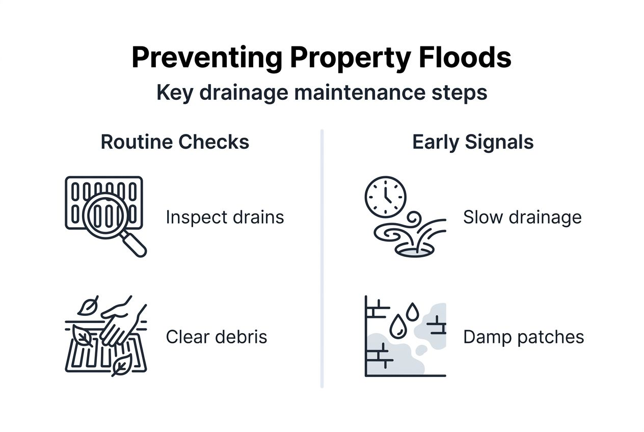 Infographic drainage maintenance flood prevention