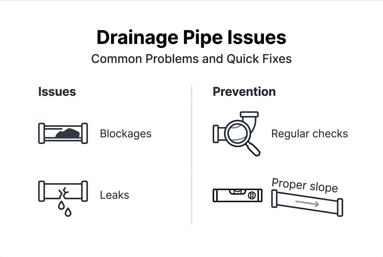 Infographic about drainage pipe problems and prevention