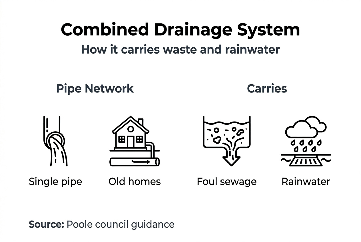 Infographic explaining combined drainage system basics