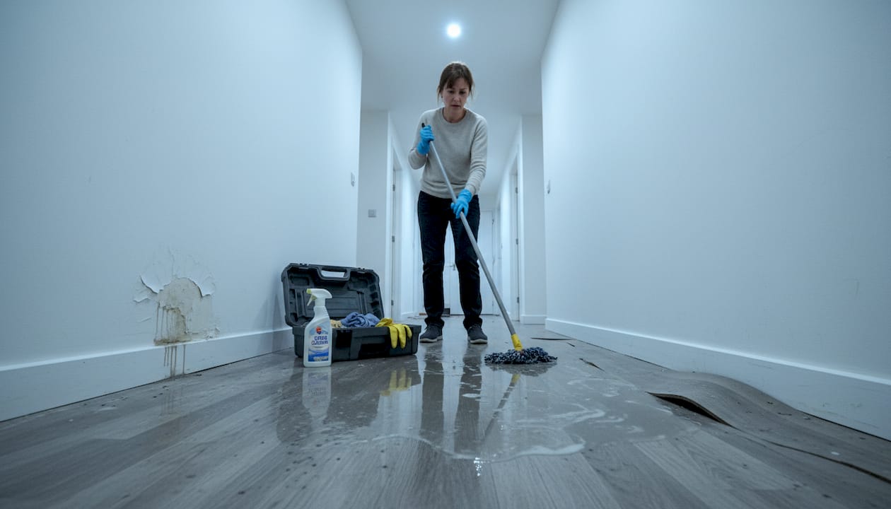 Homeowner facing indoor water damage after backup