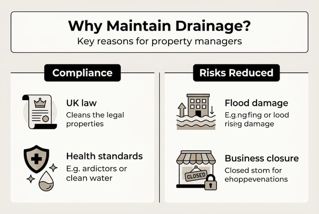 Infographic: reasons to maintain commercial drainage