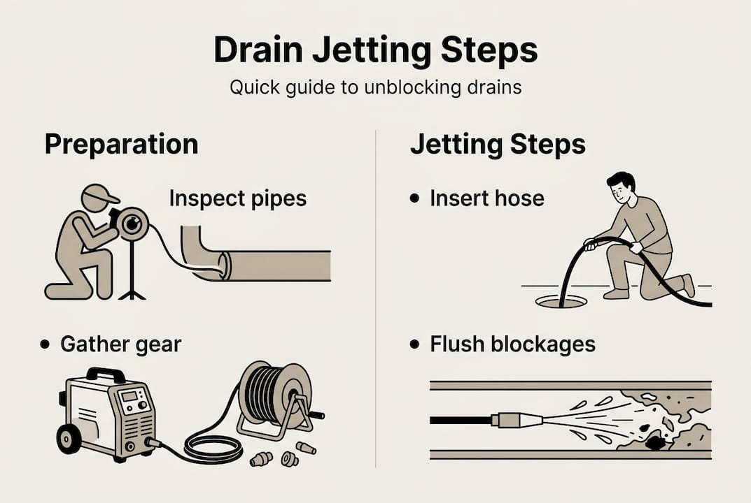 Infographic outlining steps to jetting drains