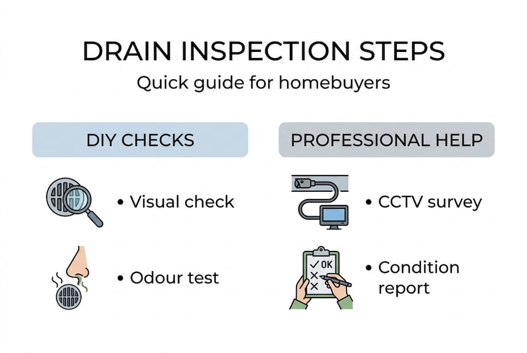 Infographic of steps for home drain inspection