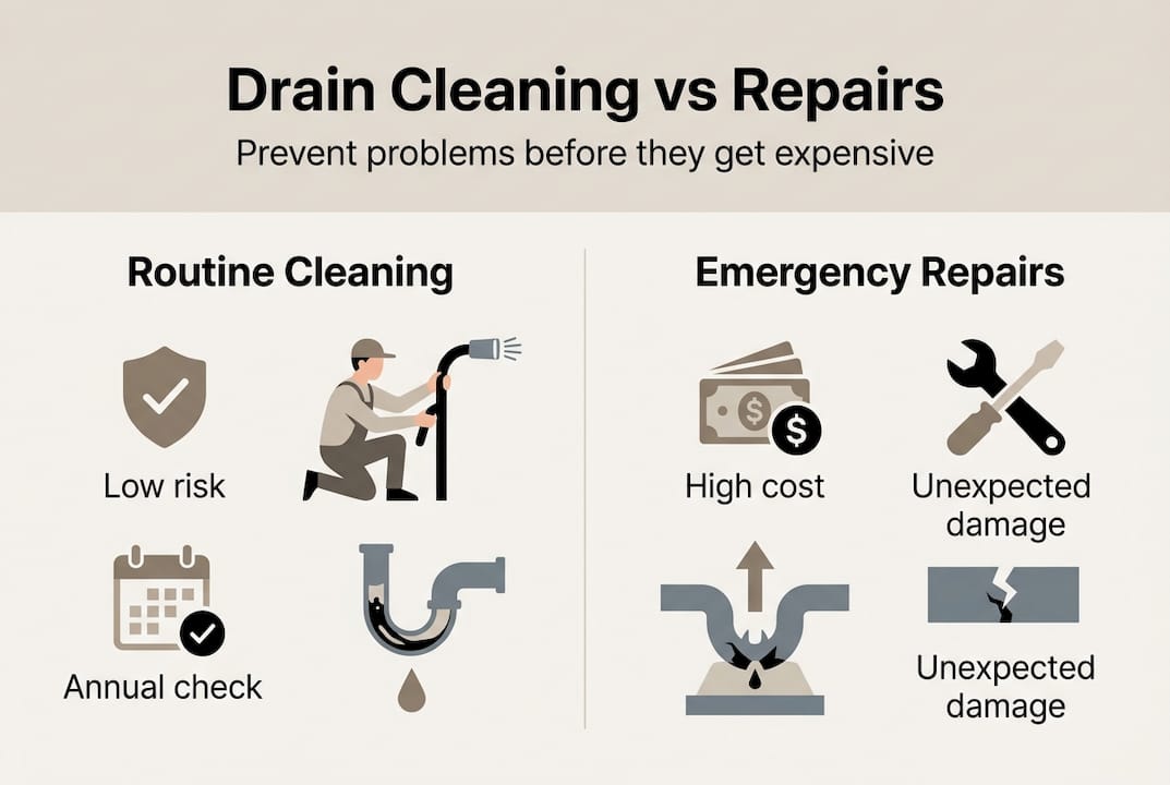 Infographic comparing cleaning and repair costs