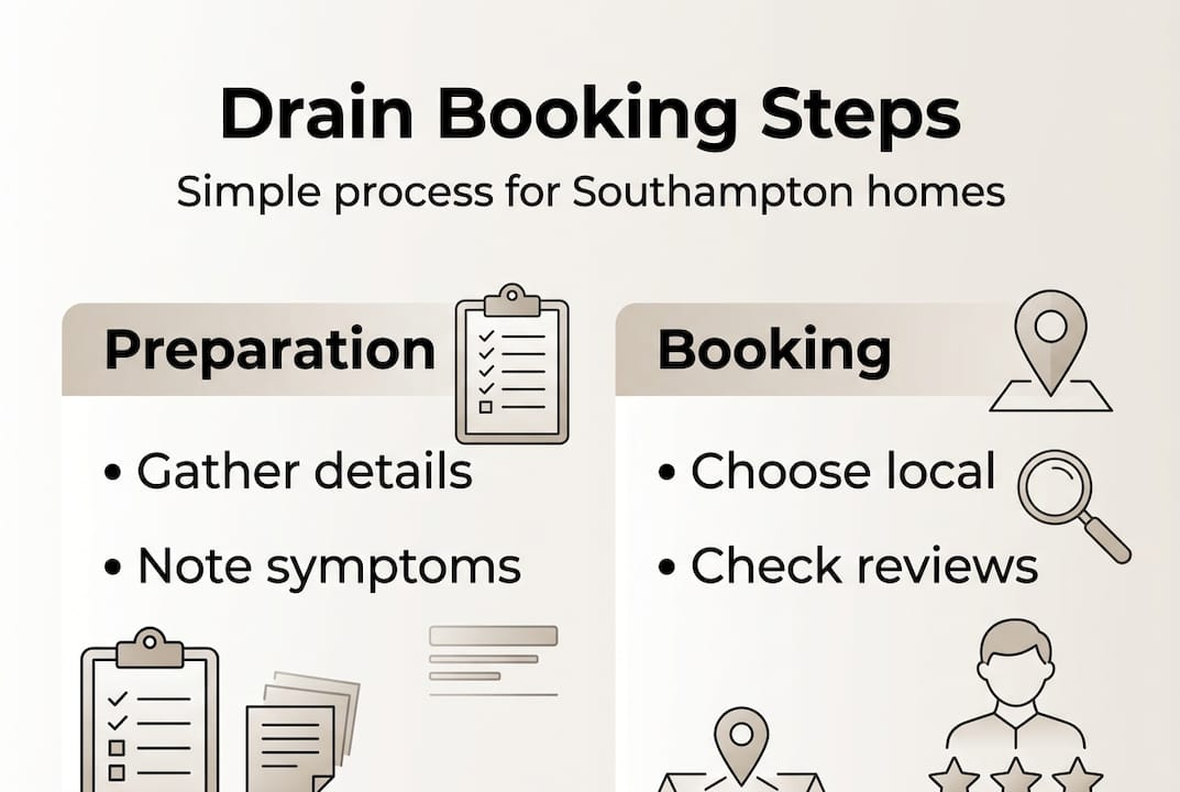 Infographic showing drain service booking process