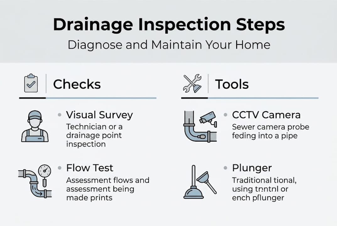 Infographic outlines drainage inspection process