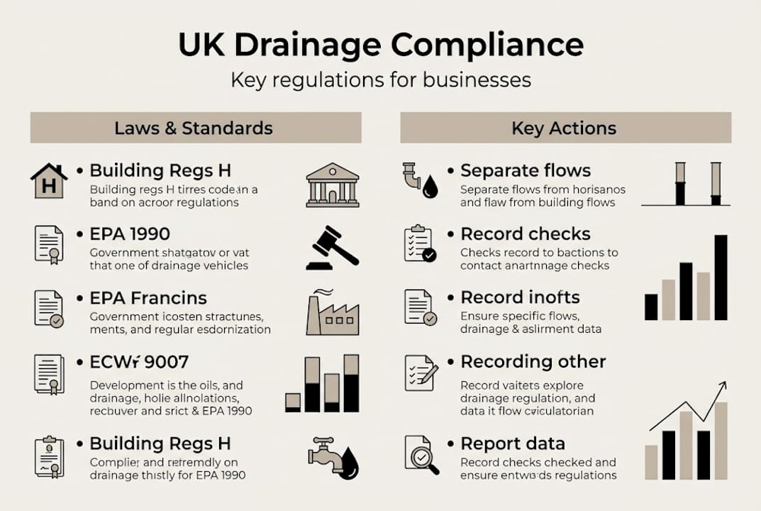 Infographic with UK drainage compliance overview