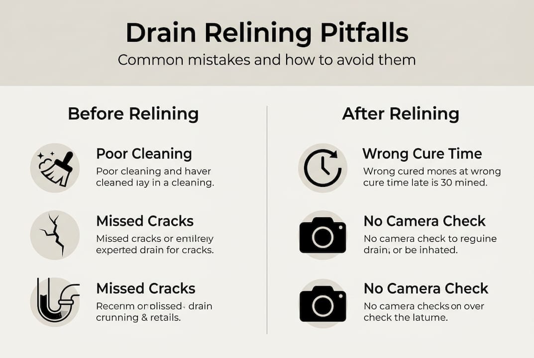 Infographic of drain relining pitfalls