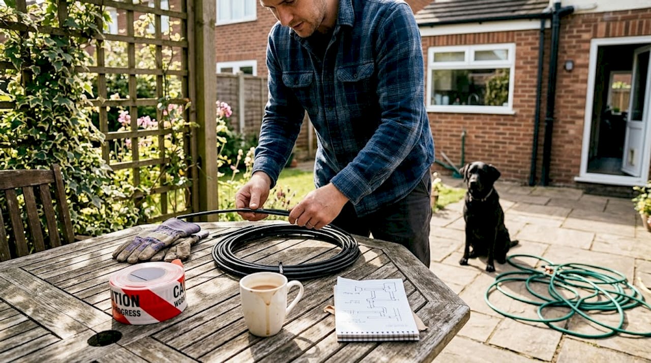 Homeowner preparing basic drain repair tools