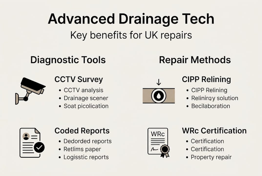 Infographic summarising advanced drainage tech benefits