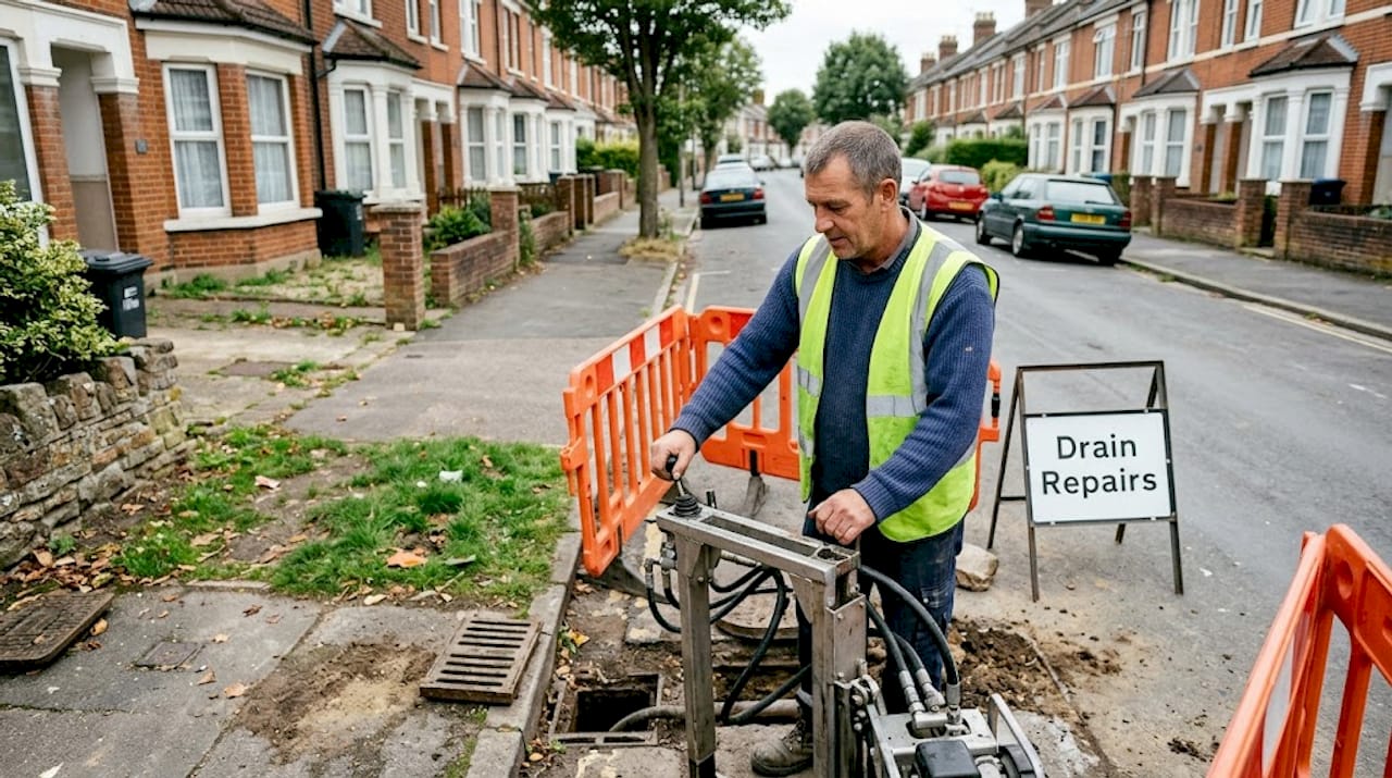 Trenchless drain repair on Southampton street