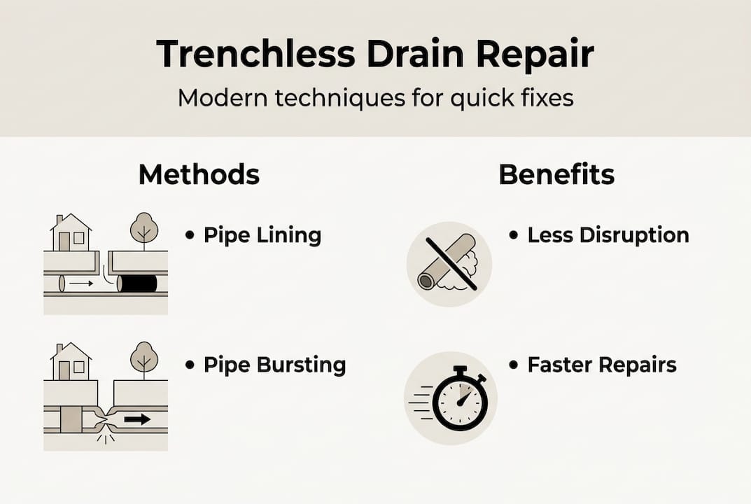 Infographic comparing non-invasive drain methods