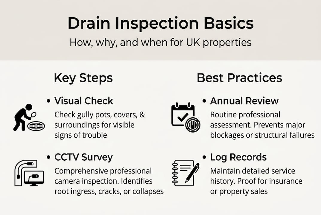 Infographic on drain inspections and best practices
