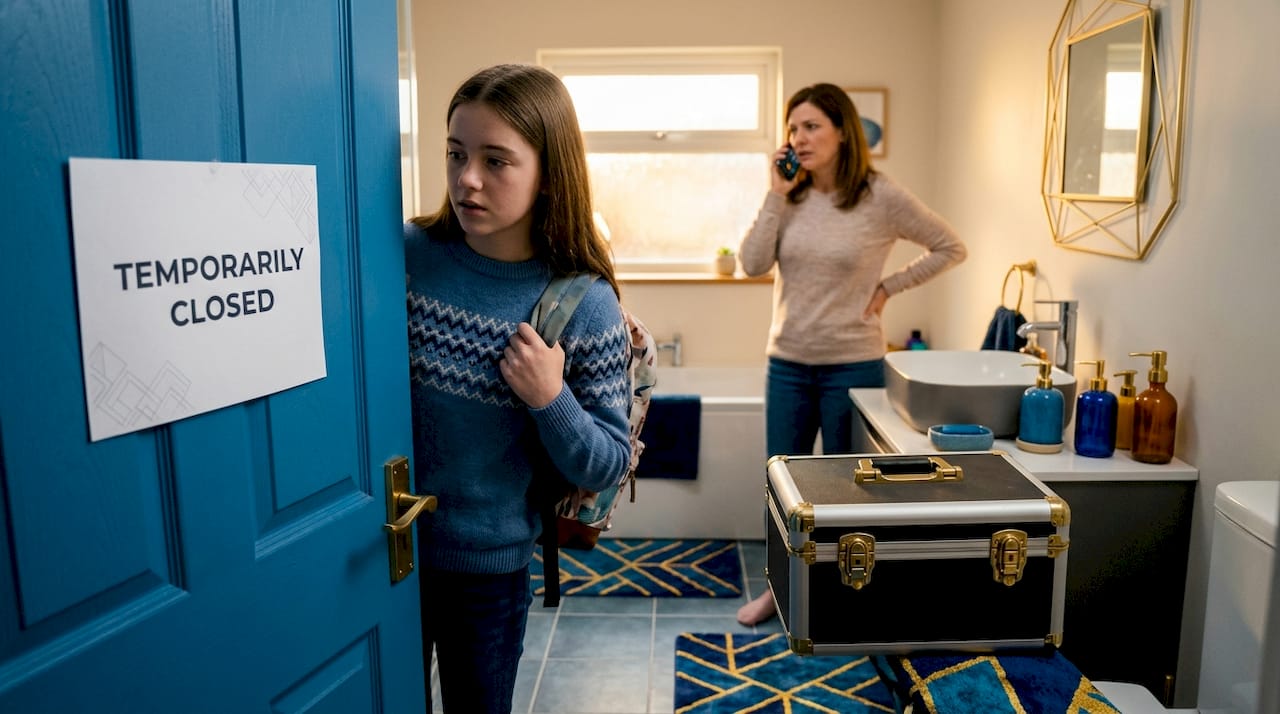 Bathroom closed for repairs disrupts family