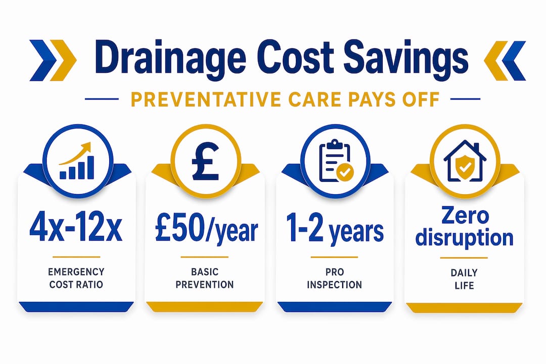 Infographic with drainage savings statistics