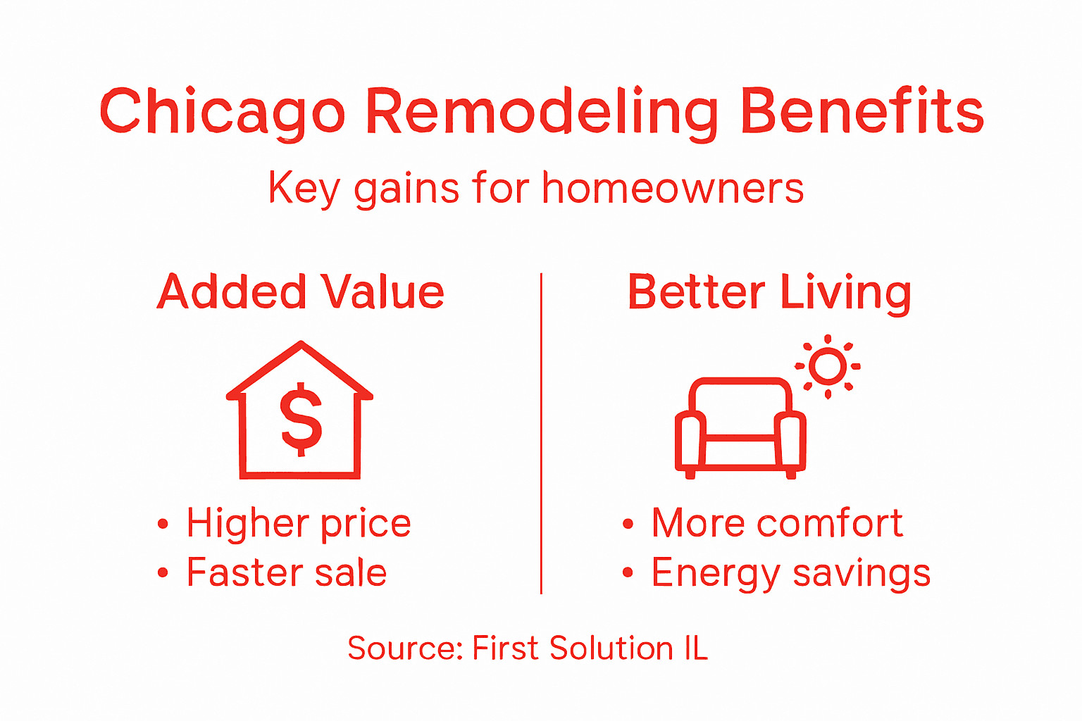 Infographic showing benefits of remodeling in Chicago
