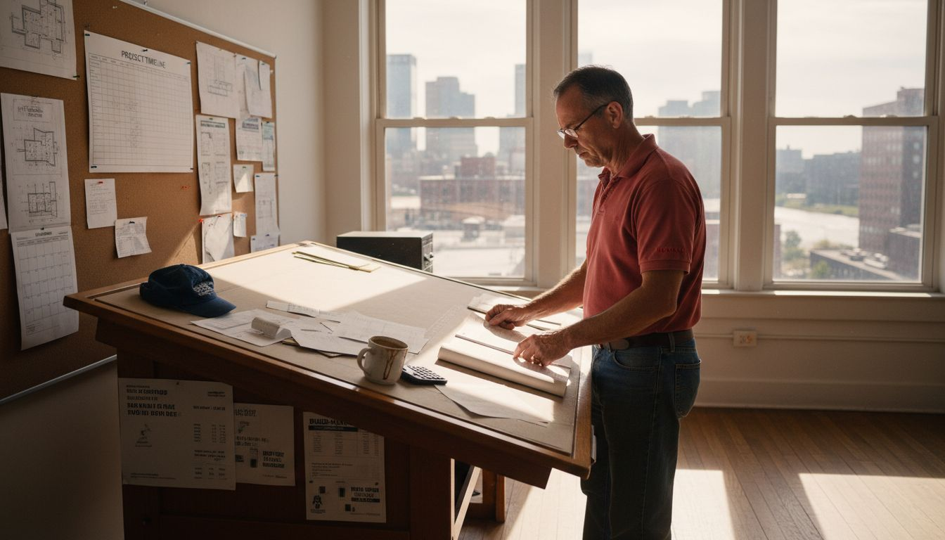 Contractor reviews renovation budget on timeline