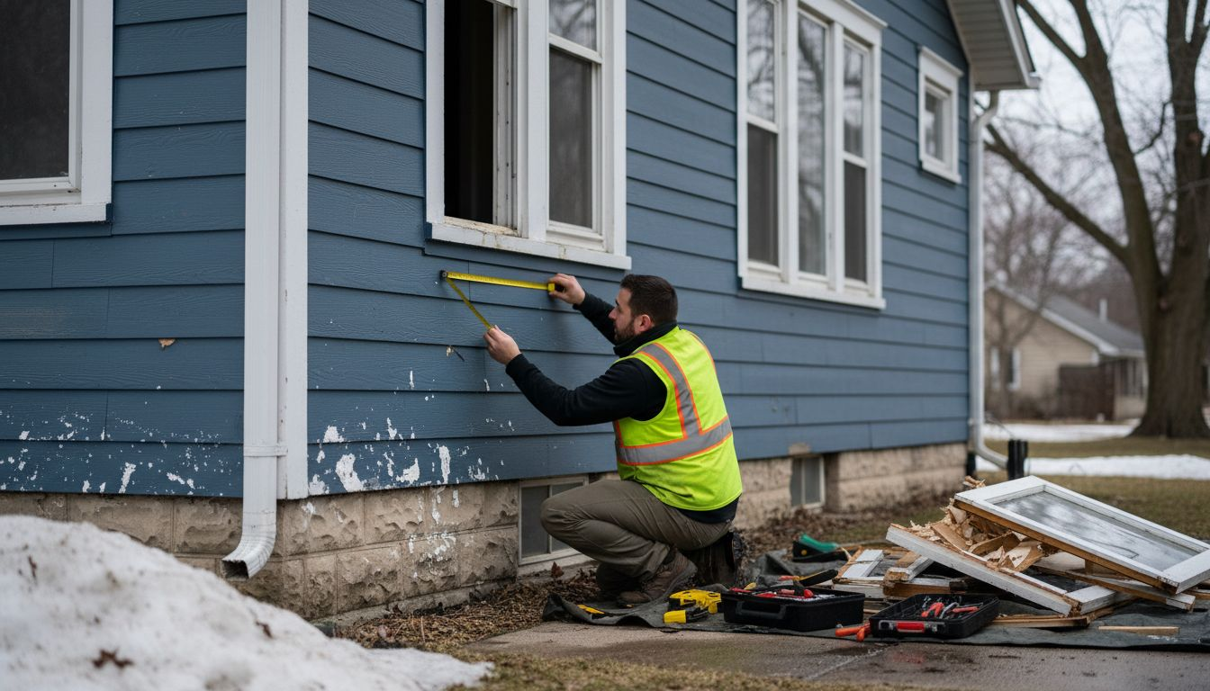 Contractor measures new window for energy upgrade