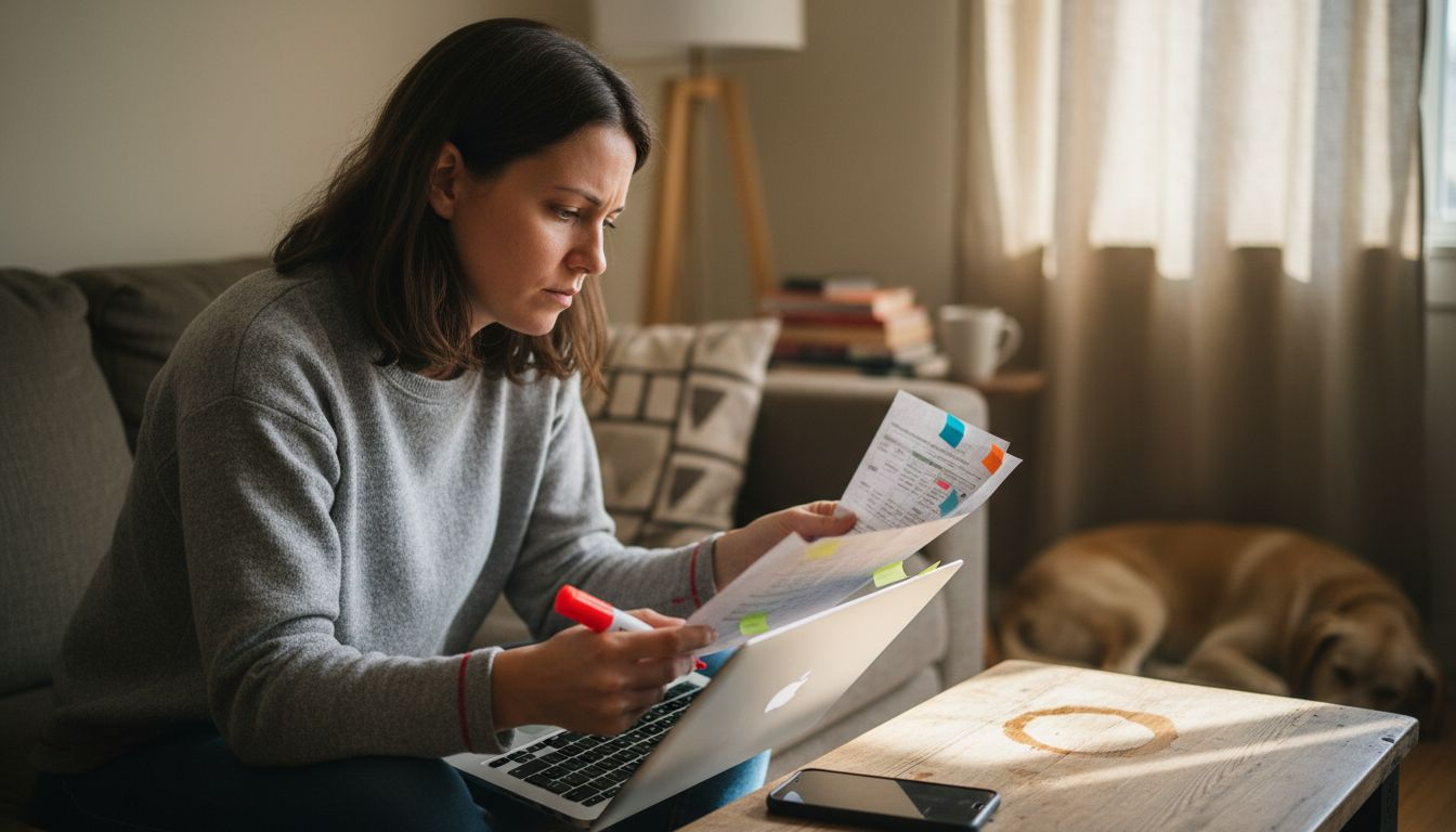 Homeowner highlighting remodeling estimate details