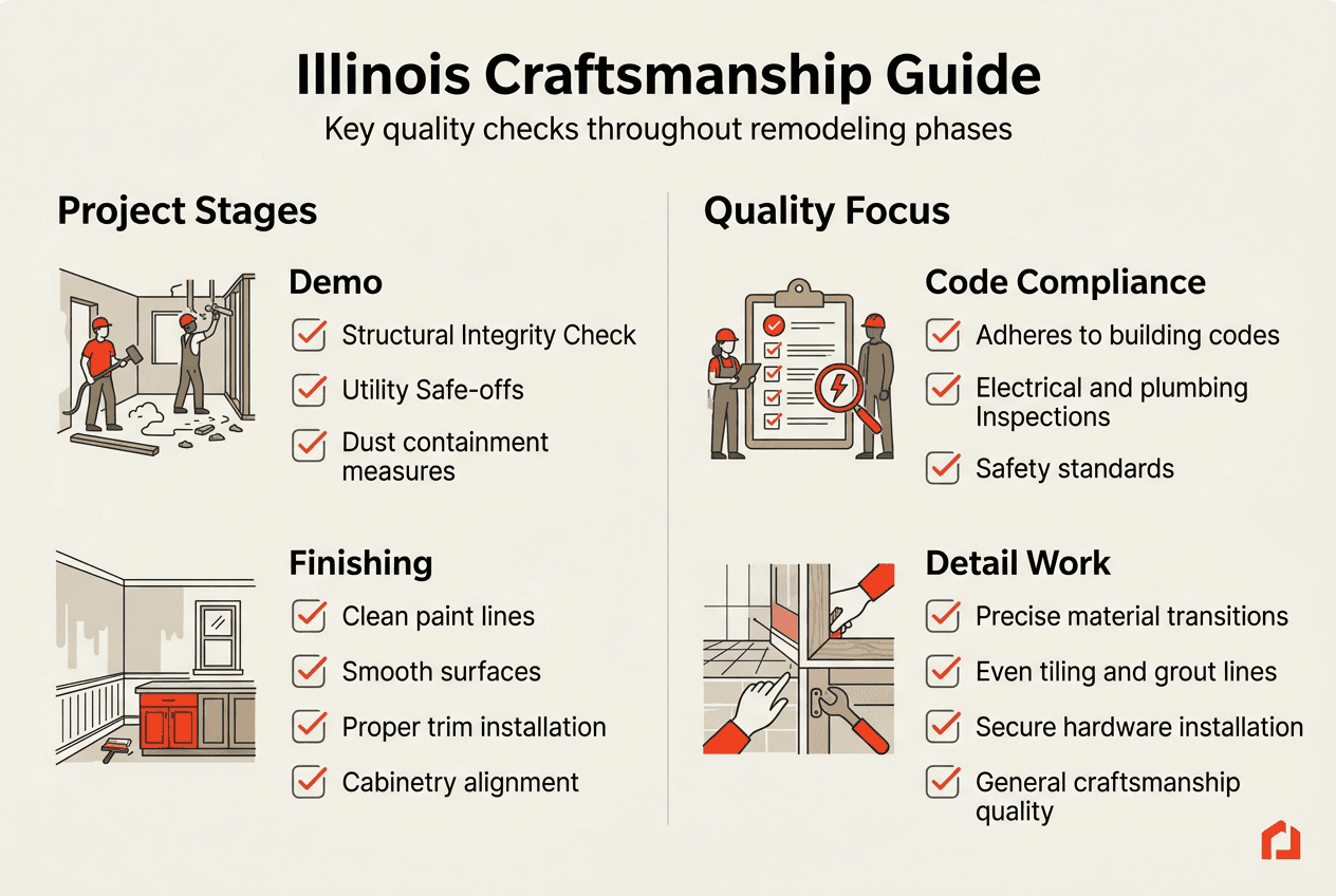Infographic shows key remodeling quality checks
