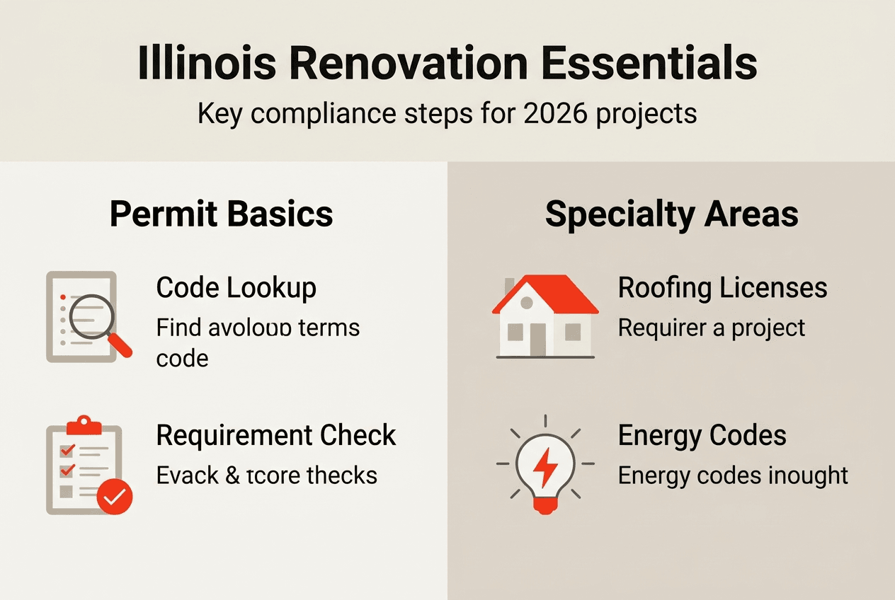 Infographic showing Illinois renovation compliance steps
