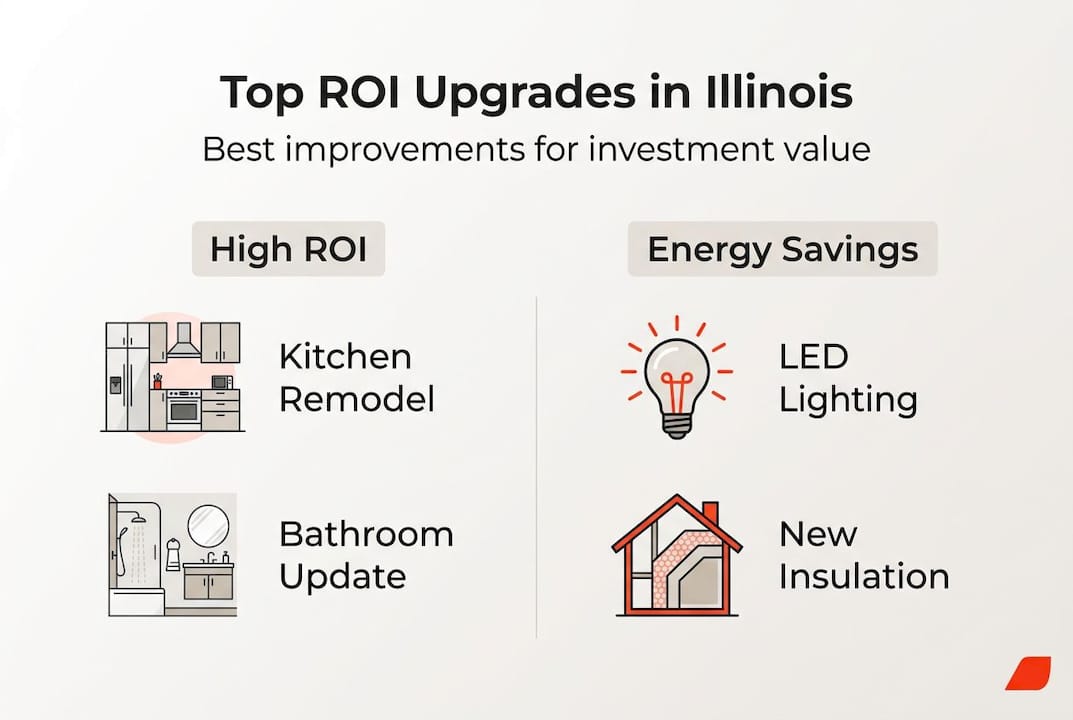 Infographic showing high ROI property upgrades