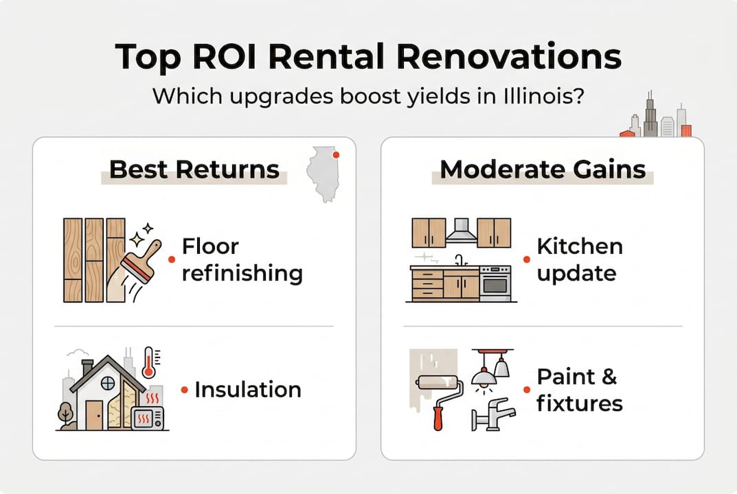 Infographic of top ROI Illinois rental renovations