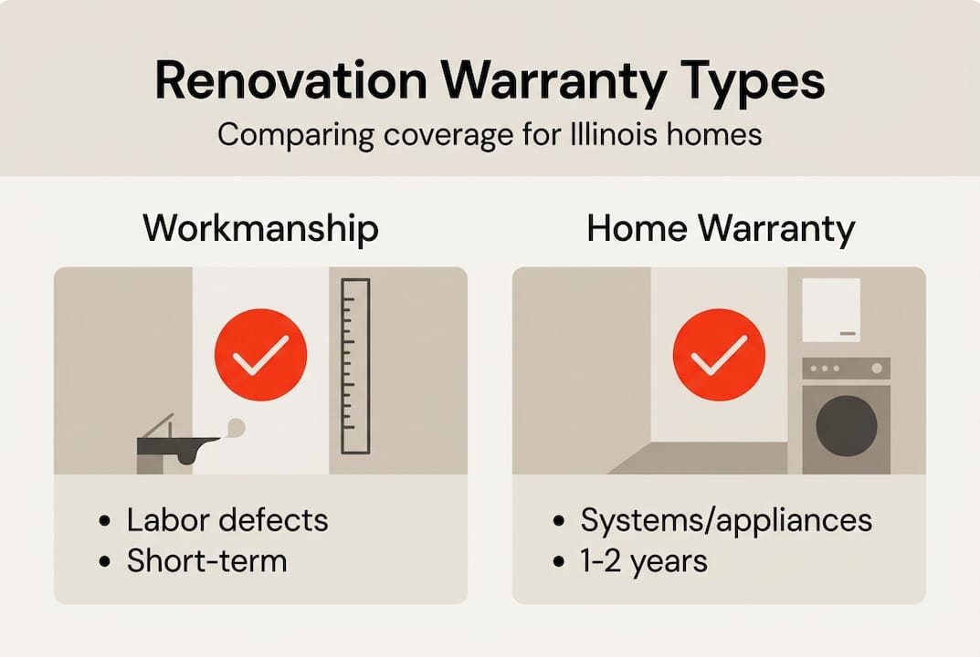 Infographic comparing renovation warranty types