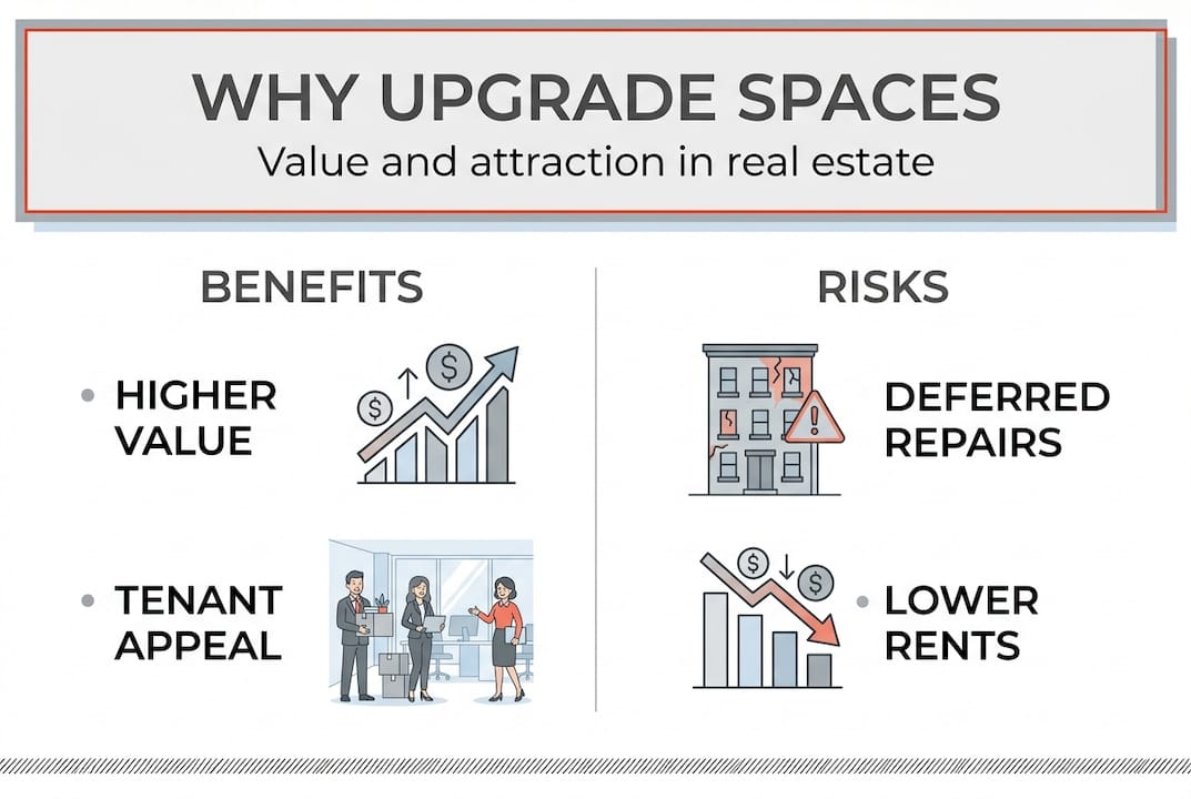 Infographic showing upgrade benefits and risks