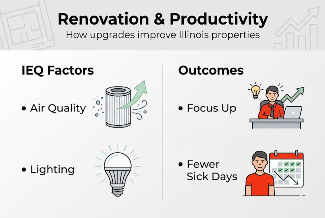Infographic showing renovation impact on productivity