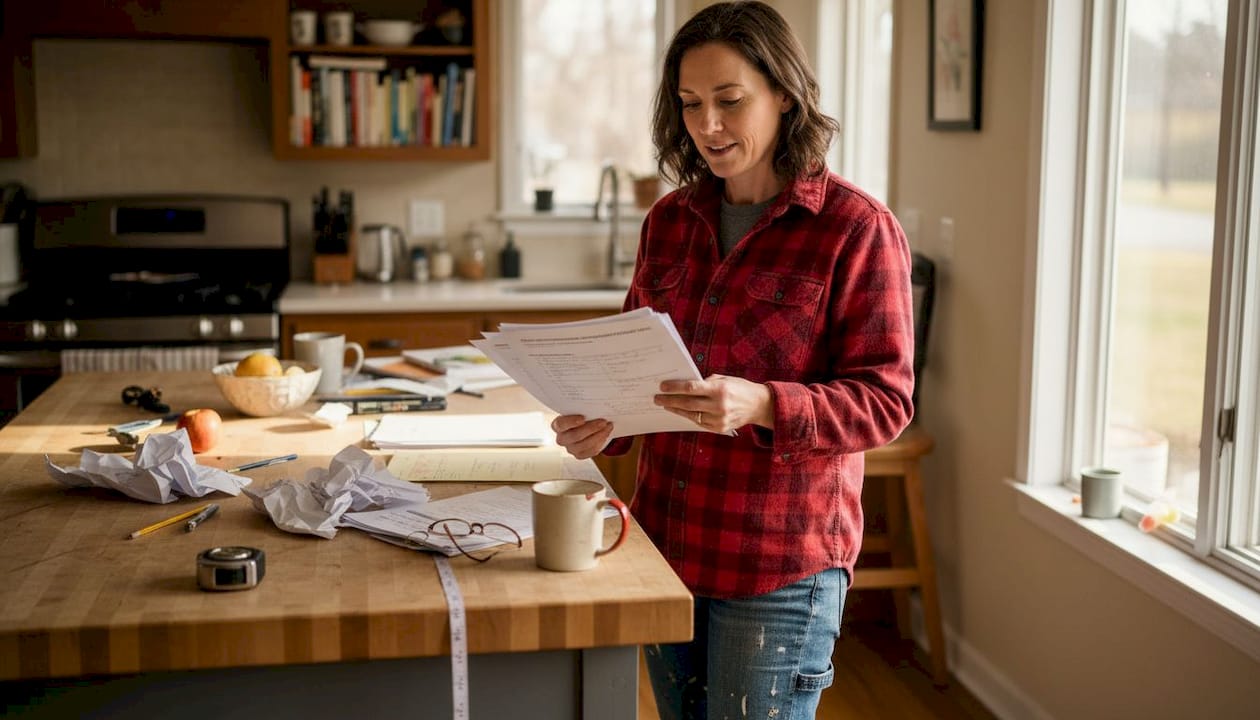 Contractor reviewing Illinois energy code at home