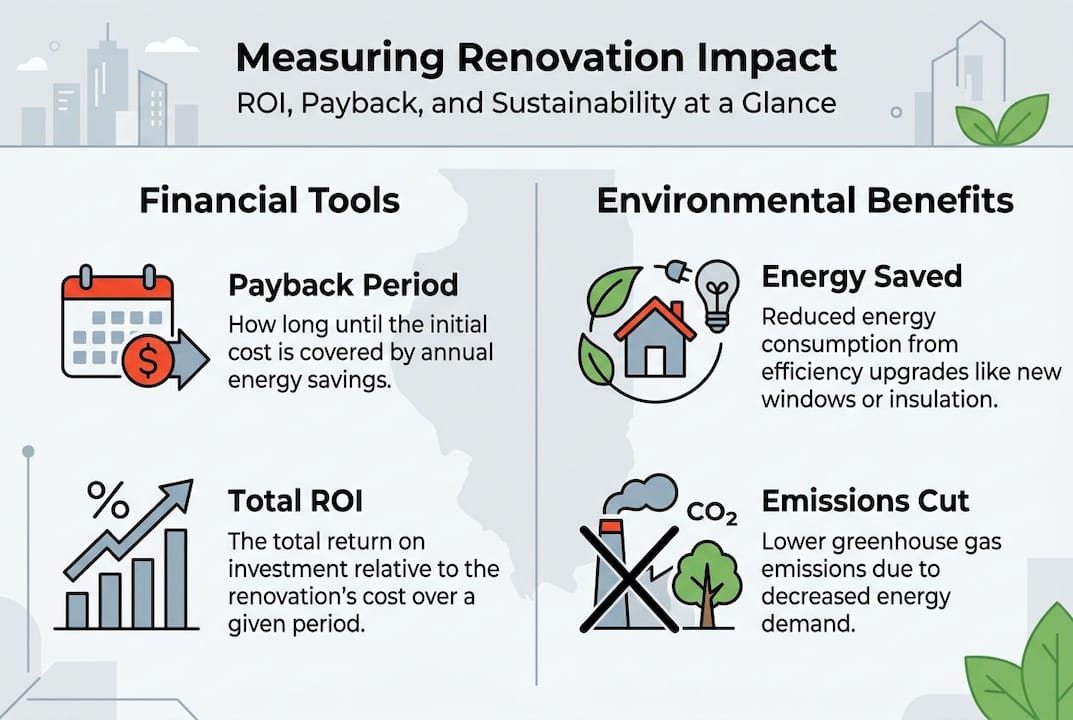 Infographic on ROI and sustainability metrics