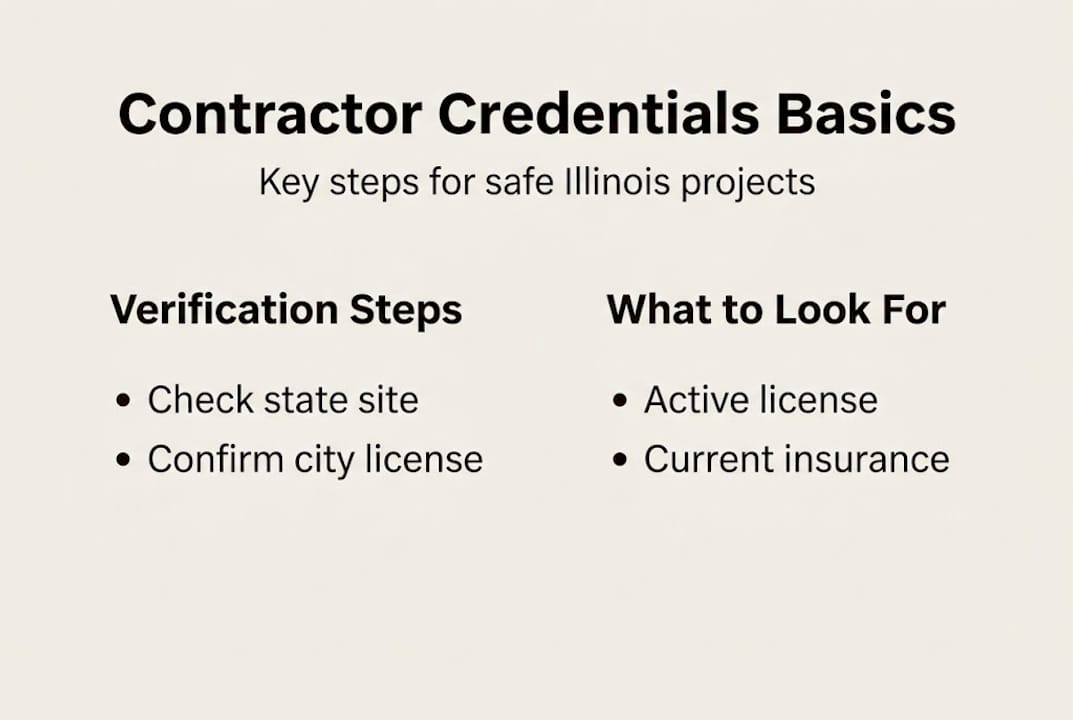 Infographic on Illinois contractor credential checks