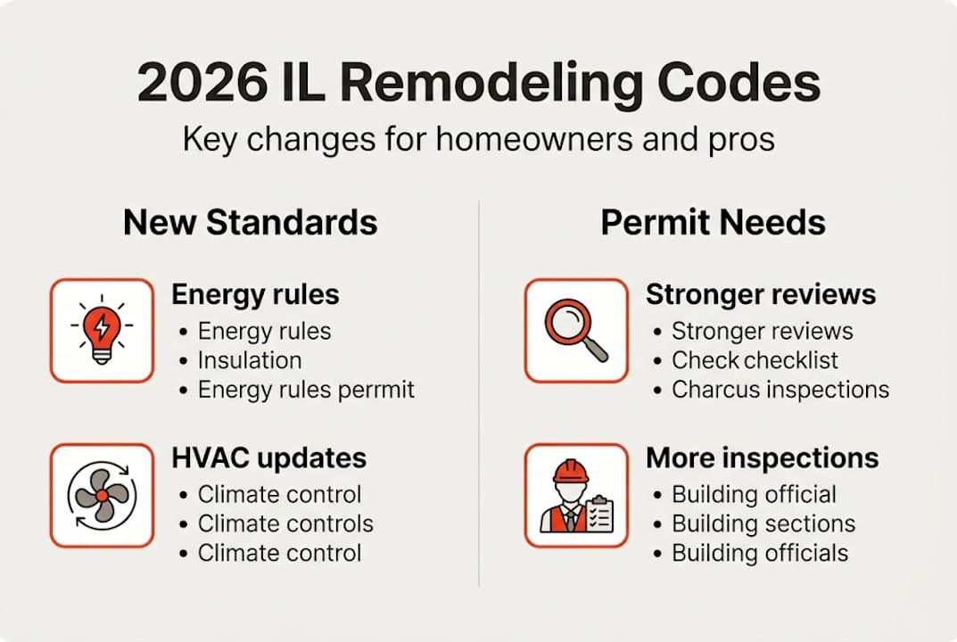 Infographic of main 2026 Illinois code changes